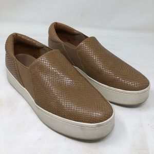 Vince Leather Snakeprint Platform Sneakers